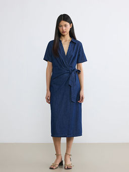 G?mlek Yaka Ku?akl? Jean Elbise