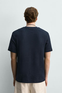CAMISETA REGULAR FIT ESTRUCTURA / Marino - Zara фото 3