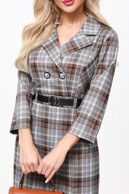 Платье с ремнем в клетку - Dstrend фото 4