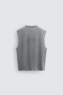 CAMISETA TANK RELAXED FIT ESTAMPADOS / Gris