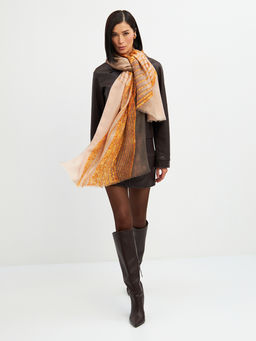 Большой, мягкий, тонкий и очень нежный двусторонний палантин с рисунком - Tantino фото 13