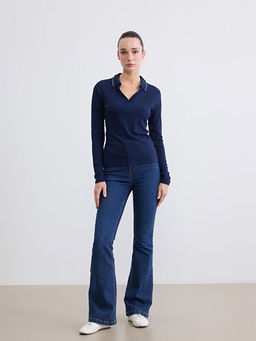 Polo Yaka Fitilli Kad?n Ti??rt