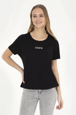 Женская черная футболка с круглым вырезом - U.s. polo assn фото 3