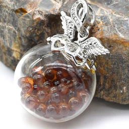 Кулон Шар с подвижными шариками из хризолита 20мм - Радуга камня фото 4