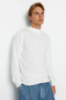 TRENDYOL MAN Ekru Slim Fit Pamuklu Yar?m Bal?kc? Yaka %100 Pamuk Basic Kazak TMNAW22KZ1293 - Trendyolmilla фото 2