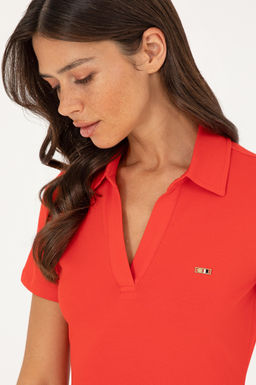 U. S. Polo Assn / Женское красное трикотажное платье - U.s. polo assn фото 2