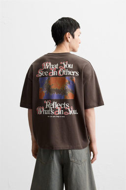 CONTRAST PRINT T-SHIRT - Zara фото 3