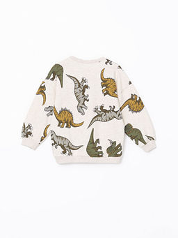 Dinozor Bask?l? Erkek ?ocuk Sweatshirt