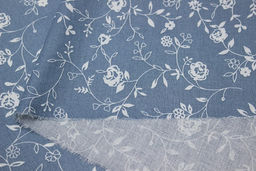 Поплин Роза Вьюнок цв.сине-серая дымка, СОРТ2, ш.1.5м, хлопок-100%, 105гр/м.кв - Купава фото 5