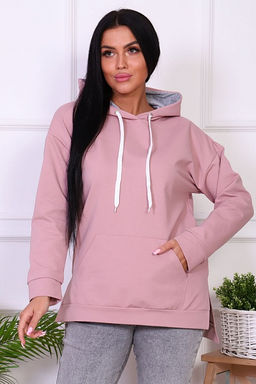 Толстовка с капюшоном, футер с лайкрой, сухая роза (844-2) - Плиона фото 11