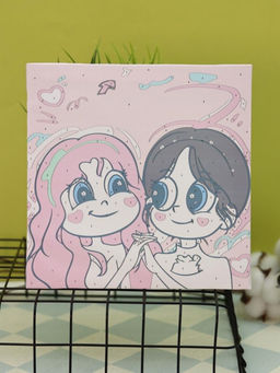 Картина по номерам на подрамнике Draw Me! Two girlfriends, (20*20 см)