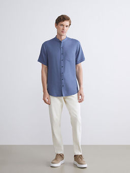 Regular Fit Hakim Yaka K?sa Kollu Erkek G?mlek