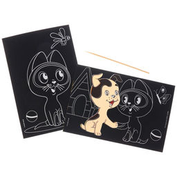 Цена за 3 шт. Гравюра детская, 2 штуки, со стекой, Котенок Гав