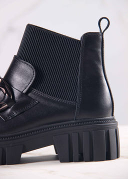 Ботинки 348.21153bl.Черный/шерсть