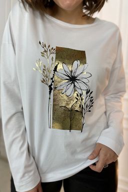 Свитшот Rumoda 2054/1 белый/принт золото  фото 5