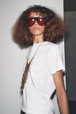 MERCERISED COTTON T-SHIRT - Zara фото 3