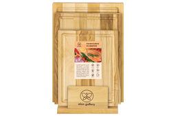 Комплект 3 досок 32*22*1,8 см, 29*20*1,8 см, 24*18*1,8 см "Прямоугольник" на дер. подстав.