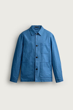 SOBRECAMISA LAVADA REGULAR FIT BOLSILLOS / Azul - Zara фото 7