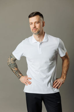 Спортивная футболка-поло 92% хлопок, 8% лайкра