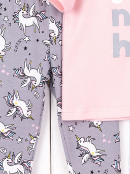 Пижама (футболка/печать/единороги на сером) Интерлок BABY BOOM