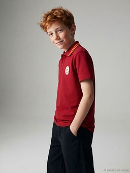 Polo Yaka Galatasaray Bask?l? Erkek ?ocuk Ti??rt