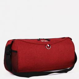 Сумка спортивная на молнии, наружный карман, длинный ремень, цвет бордовый