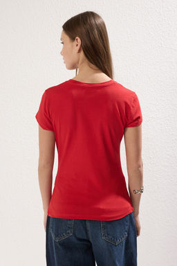 Trendyolmilla Siyah Buzgu/Drape Detayl? Y?rtmacl? Asimetrik Fitted/Vucuda Oturan Orme Bluz TWOSS25BZ00380  фото 4