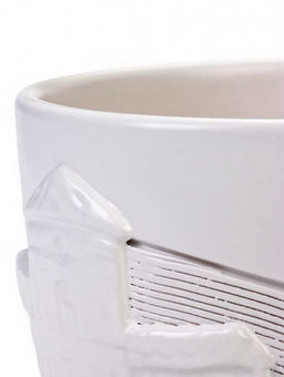 Горшок цветочный с поддоном 1,4 л, d15/h13 см белый керамика, "Голландия" (М)