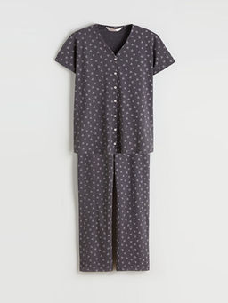 V Yaka Desenli Hamile Pijama Tak?m?