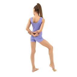 Купальник гимнастический Grace Dance, с шортами, без рукавов, р. 42, цвет сирень  фото 7