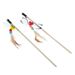 Дразнилка-удочка Стрекоза, деревянная палочка 40 см, микс цветов - Пижон фото 3