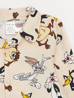 G?mlek Yaka Bugs Bunny Bask?l? Uzun Kollu Erkek Bebek Pijama Tak?m? - Waikiki фото 3