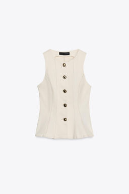 TOPSTITCHED PEPLUM WAISTCOAT - Zara фото 7