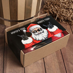 Новогодний подарочный набор «Ho-ho» плед, носки, перчатки, термостакан