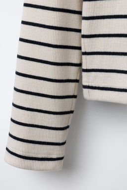 STRIPED RIBBED T-SHIRT WITH RUFFLES - Zara фото 4