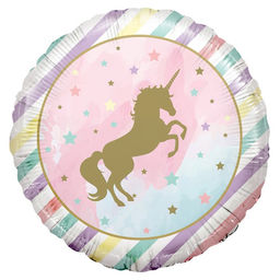 Шар фольгированный 18" «Звёздный единорог», круг, в упаковке