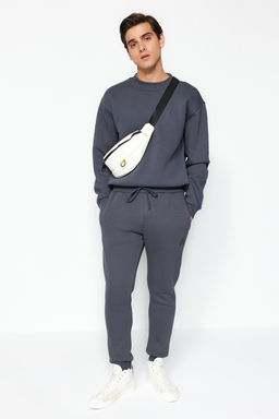 TRENDYOL MAN Antrasit %100 Pamuk Regular/Normal Kesim Harf Nak?sl? Jogger Esofman Alt? TMNAW24EA00014 - Trendyolmilla фото 4