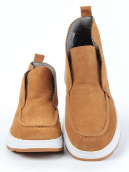 01-5280-7 BROWN Ботинки демисезонные женские (натуральная замша, байка)