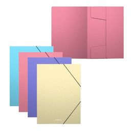 Цена за 4 шт. Папка для тетрадей на резинках пластиковая ErichKrause Diagonal Pastel, A5+, ассорти (в пакете по 4 шт.)