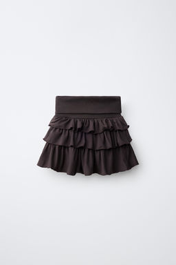 FALDA VOLANTES CINTURA VUELTA / Marr?n - Zara фото 2