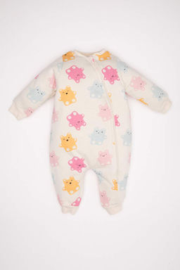 Комбинезон из чесаного хлопка с длинными рукавами и рисунком из волокнистого волокна 1,6 для маленьких девочек