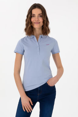 Kad_n A__k Mavi Basic Polo Yaka Ti__rt Sepette S_rpriz _ndirim