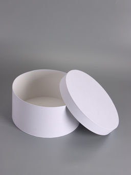 Коробка круглая подарочная, белая, 30×15 см