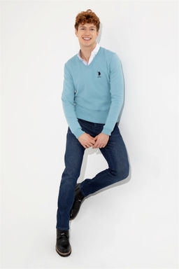 U. S. Polo Assn / Мужской синий базовый свитер - U.s. polo assn фото 10