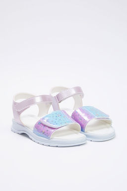 Trendyol Shoes Lila Parlak Y?ld?z Detayl? C?rt Bantl? Kucuk K?z Cocuk Kids Sandalet TAKSS25SD00027