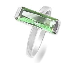 Кольцо из серебра празиолит кварц, Ю-100М41