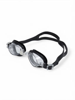 Очки для плавания детские ONLYTOP, беруши, цвет чёрный