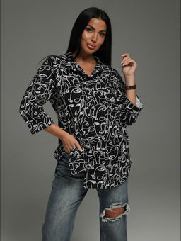 Жанетта туника женская (графика черная)