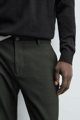 PANTAL?N CHINO ESTRUCTURA CONFORT / Verde oscuro - Zara фото 5