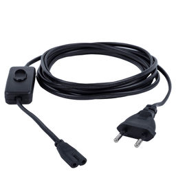 UCX-Q851 LT/300/B BLACK Провод для подключения светильника ULI-Q151 и ULI-Q951, к сети 220В. 300 см, 2 контакта, с кнопкой включения. Черный. ТМ Volpe